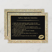 Gold Glitter Makeup Lips Instruction Tips Briefkaart (Voorkant / Achterkant)