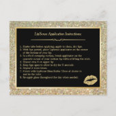 Gold Glitter Makeup Lips Instruction Tips Briefkaart (Voorkant)