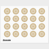 Gold Glitter Mandala Ronde Sticker (Vel)