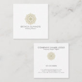 Gold Glitter  Mandala Vierkante Visitekaartje (Voorkant / Achterkant)