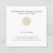 Gold Glitter  Mandala Vierkante Visitekaartje (Achterkant)