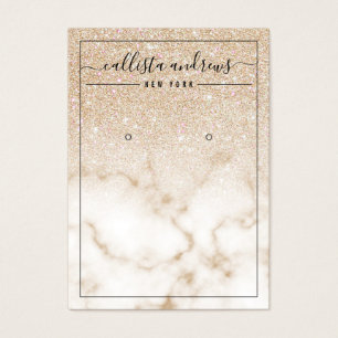 Gold Glitter Marble Ombre Earring Display Card Visitekaartje