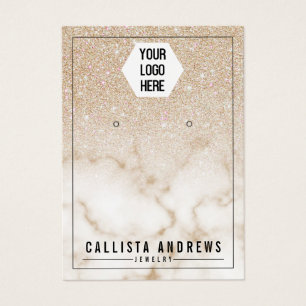 Gold Glitter Marble Ombre-Logo, oorscherm Visitekaartje