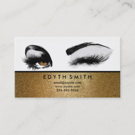 Gold Glitter Mascara of Eyelashes Visitekaartje