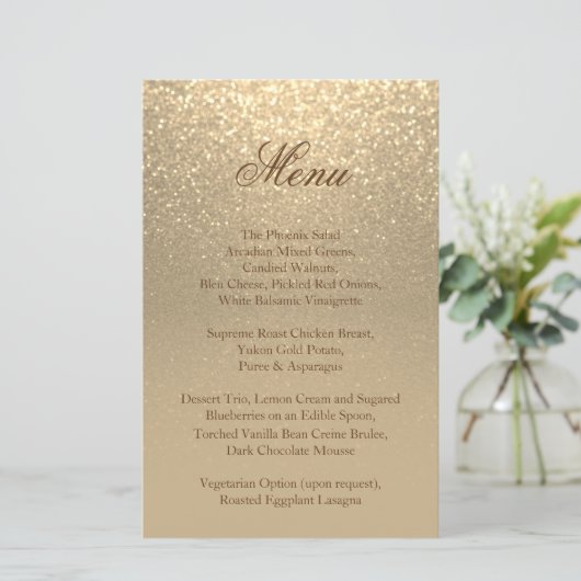 Gold Glitter - Menu (Staand voorkant)