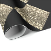 Gold Glitter Metallic Black Abstract Chic Cadeaupapier (Rol Hoek)