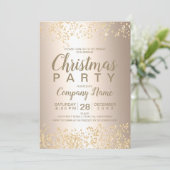Gold glitter metallic kerstfeestdag kaart (Staand voorkant)
