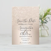 Gold glitter metallic ombre redt de datum van het  save the date (Staand voorkant)
