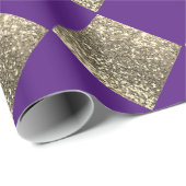 Gold Glitter Metallic Paarse Abstracte afbeelding Cadeaupapier (Rol Hoek)
