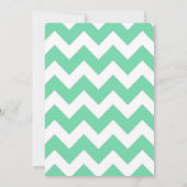 Gold Glitter Mint Green Chevron Weddenschap Kaart (Achterkant)