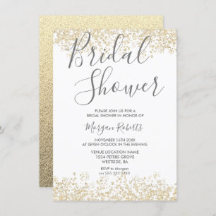 Gold Glitter Modern Bridal Shower Kaart