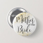 Gold Glitter Moeder van bruidbruiloft Button (Voorkant /achterkant)