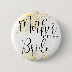 Gold Glitter Moeder van bruidbruiloft Button