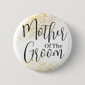Gold Glitter Moeder van bruinbruiloft Ronde Button 5,7 Cm (Voorkant)