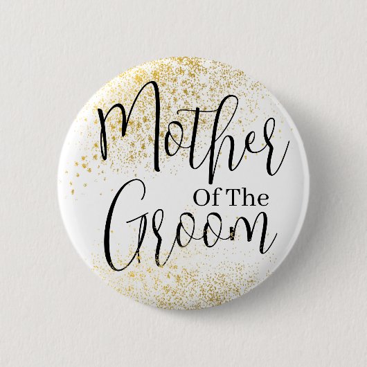 Gold Glitter Moeder van bruinbruiloft Ronde Button 5,7 Cm (Voorkant)