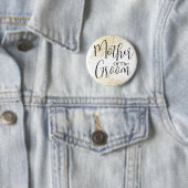 Gold Glitter Moeder van bruinbruiloft Ronde Button 5,7 Cm (In situ)