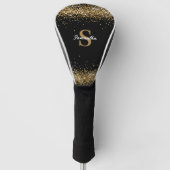 Gold Glitter Monogram Naam Golfheadcover (Voorkant)