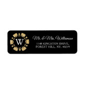 Gold Glitter Monogram Poker Chip Casino Wedding Etiket (Voorkant)