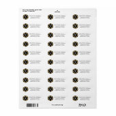 Gold Glitter Monogram Poker Chip Casino Wedding Etiket (Full Sheet)