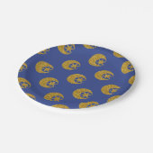 Gold Glitter Moon and Stars Pattern on Blue Papieren Bordje (Gekanteld)