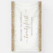 Gold Glitter Name Date Welkom bij 20 eersten Spandoek (Verticaal)