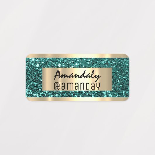 Gold Glitter Name Promotion Online Shop Labels (Design 1)