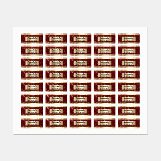 Gold Glitter Name Promotion Product Red Labels (Vel)