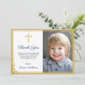 Gold Glitter Navy Blue Community Hartelijk dank Bedankkaart (Staand voorkant)