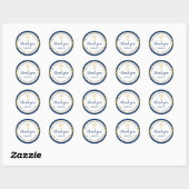 Gold Glitter Navy Blue First Community Hartelijk d Ronde Sticker (Vel)