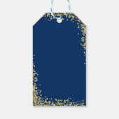 Gold Glitter Navy Blue First Heilige Communie Cadeaulabel (Achterkant)