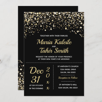 Gold Glitter Nieuwjaar Kaart