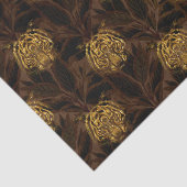 Gold Glitter Oerwoud Tiger Pattern Tissuepapier (Detail)