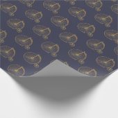Gold Glitter Old Fashioned Unicycle Line Tekening Cadeaupapier (Hoek)