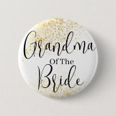 Gold Glitter oma van bruidbruiloft Button (Voorkant)