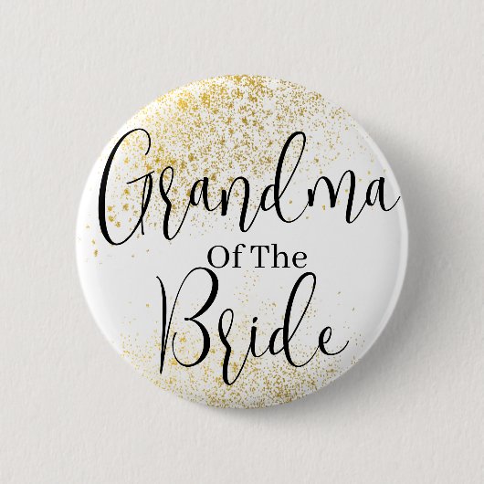 Gold Glitter oma van bruidbruiloft Button (Voorkant)