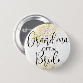 Gold Glitter oma van bruidbruiloft Button (Voorkant /achterkant)