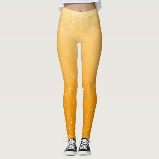 Gold Glitter Ombré Pattern – Luxury Metallic  Leggings (Voorkant)