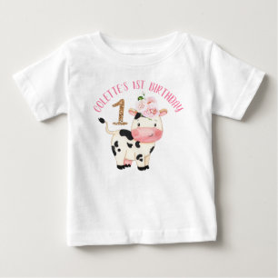 Gold Glitter One Cow Moos First Birthday