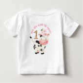 Gold Glitter One Koe Moos First Birthday (Achterkant)