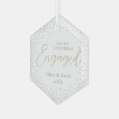 Gold Glitter Ons eerste kerstscript Glas Ornament (Voorkant links)