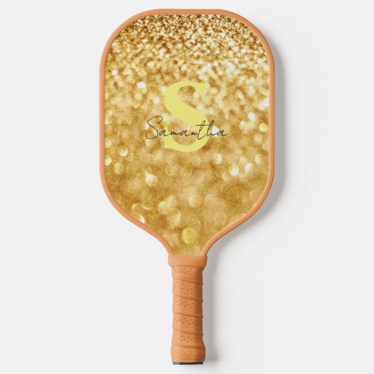 Gold glitter-ontwerp Elegant & stijlvolle aangepas Pickleball Paddle (Voorkant)