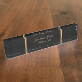 Gold Glitter-ontwerp Naambordje (Zijkant)