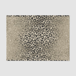 Gold Glitter op achtergrond van Ombre Leopard Tissuepapier