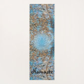 Gold Glitter op Turquoise Lotus Yogamat (Achterkant)