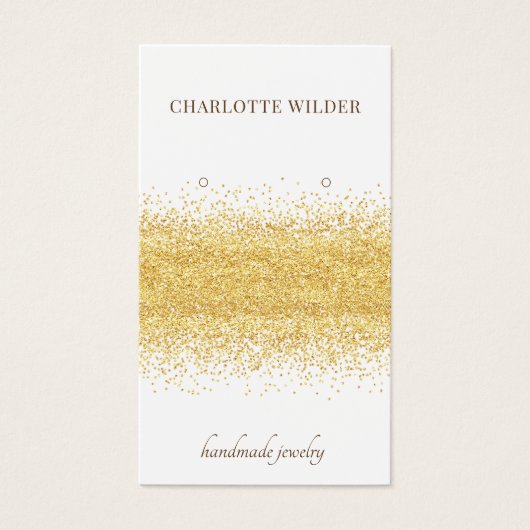 Gold Glitter op wit Visitekaartje (Voorkant)