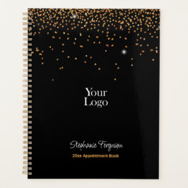 Gold Glitter op zwarte achtergrond Wekelijks Maand Planner