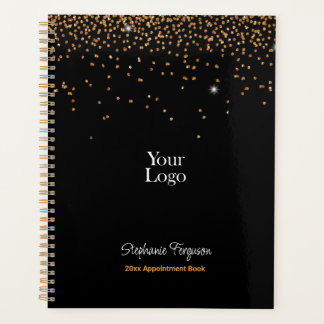 Gold Glitter op zwarte achtergrond Wekelijks Maand Planner