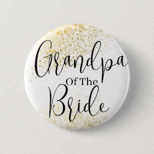 Gold Glitter opa of bruidbruiloft Button