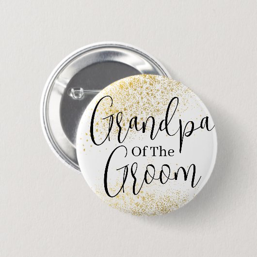 Gold Glitter opa of groom bruiloft Button (Voorkant /achterkant)