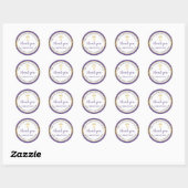Gold Glitter Paars First Community Hartelijk dank Ronde Sticker (Vel)